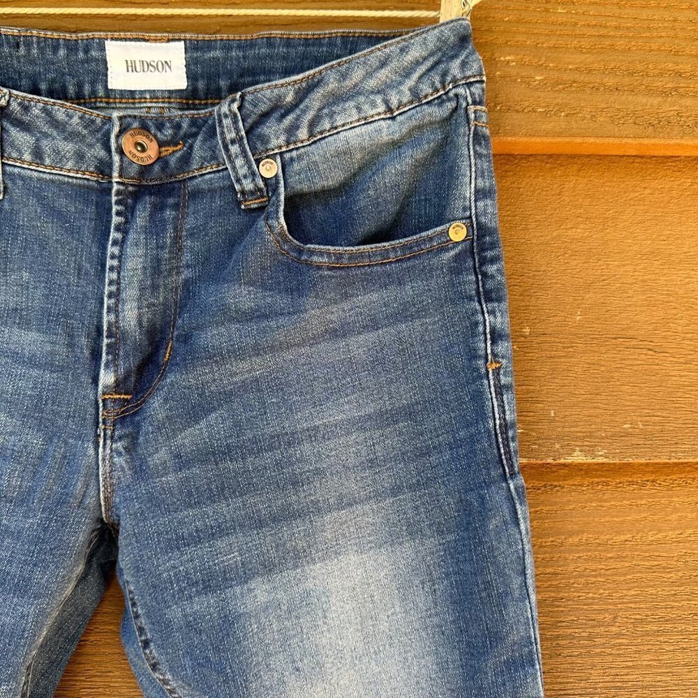 Hudson Skinny Mid-Rise Blue Medium Blue Denim Girls Size 12 - Picture 3 of 12